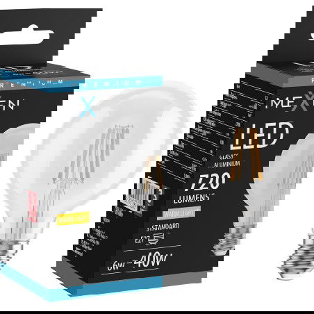 Mexen Vintis LED žiarovka filament E27, G80, 6W, Teplá - 2700K, 720 lm, priehľadná - L155-E27-0627-00