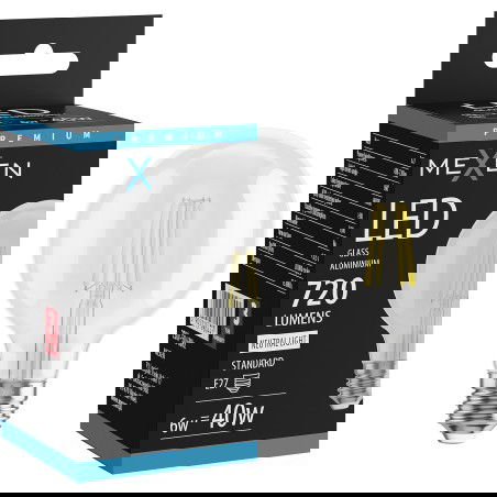 Mexen Vintis LED filamentová žiarovka E27, G80, 6W, Neutrálna - 4000K, 720 lm, číra - L155-E27-0640-00