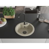 Mexen Diego granitový drez 1-komorový 488 x 480 mm, béžový, čierny sifón - 6512481000-69-B