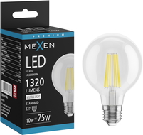 Mexen Vintis LED filamentová žiarovka E27, G80, 10W, Neutrálna - 4000K, 1320 lm, číra - L155-E27-1040-00