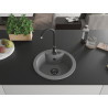 Mexen Diego granitový drez 1-komorový 488 x 480 mm, sivý, sifón čierny - 6512481000-71-B