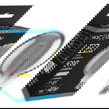 Mexen Vintis LED žiarovka s vláknom E27, G125, 6W, Teplá - 2700K, 510 lm, dymová - L158-E27-0627-70