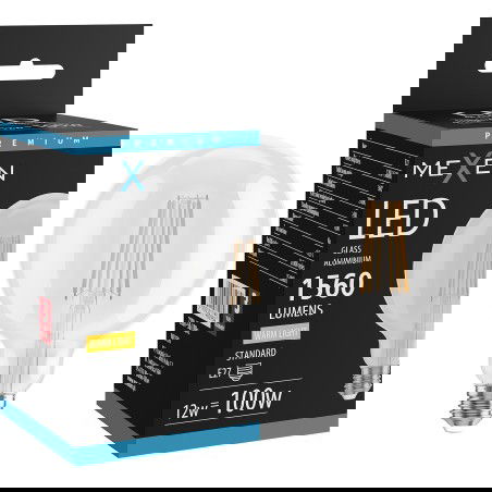 Mexen Vintis LED filamentová žiarovka E27, G125, 12W, Teplá - 2700K, 1560 lm, číra - L158-E27-1227-00