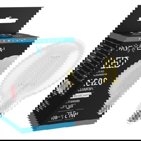 Mexen Vintis LED vláknová žiarovka E27, G125, 10W, Neutrálna - 4000K, 1320 lm, číra - L158-E27-1040-00