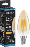 Mexen Vintis Žiarovka filament LED E14, C35, 4W, Teplá - 2200K, 400 lm, amber - L154-E14-0422-50