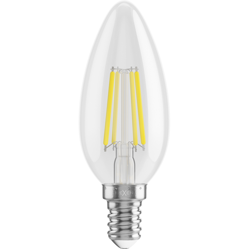 Mexen Vintis LED filament žiarovka E14, C35, 4W, Neutrálna - 4000K, 470 lm, clear - L154-E14-0427-00 - L154-E14-0440-00