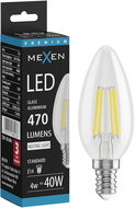 Mexen Vintis LED filament žiarovka E14, C35, 4W, Neutrálna - 4000K, 470 lm, clear - L154-E14-0427-00 - L154-E14-0440-00