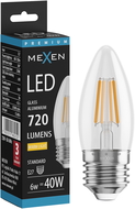 Mexen Vintis LED žiarovka filament E27, C35, 6W, Teplá - 2700K, 720 lm, číra - L154-E27-0627-00