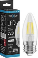 Mexen Vintis LED filamentová žiarovka E27, C35, 6W, Neutrálna - 4000K, 720 lm, číra - L154-E27-0640-00