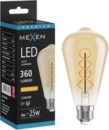 Mexen Vintis Žiarovka filament špirála LED E27, ST64, 4W, Teplá - 2200K, 360 lm, amber - L162-E27-0422-50