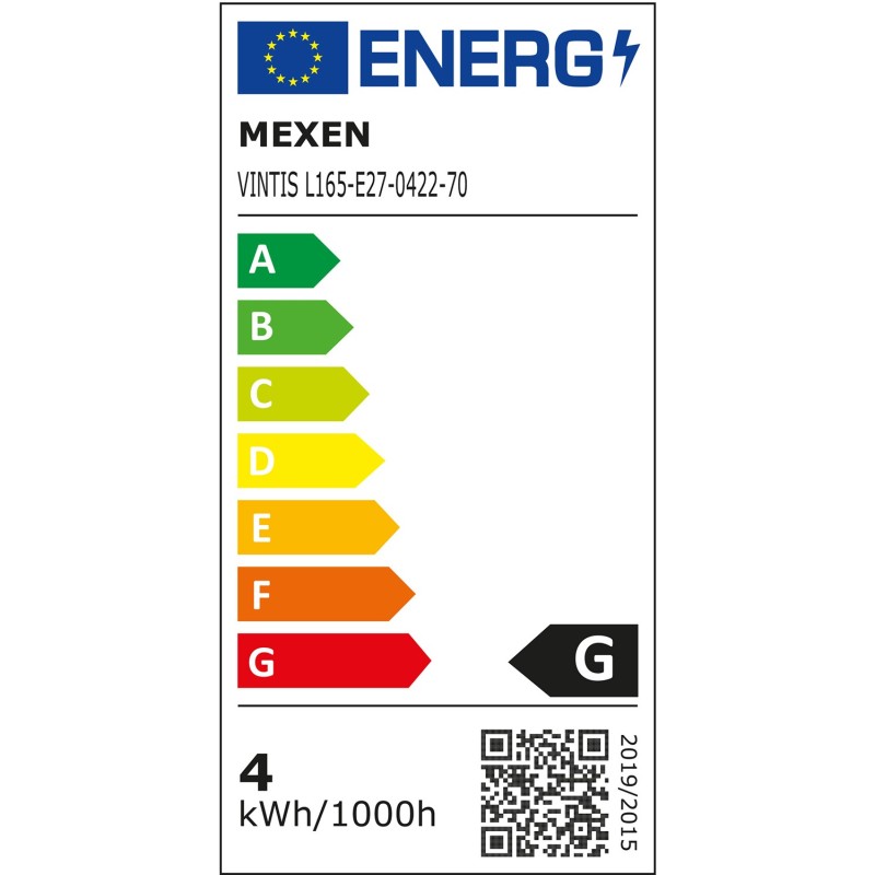 Mexen Vintis Žiarovka filament špirála LED E27, G80, 4W, Teplá - 2200K, 220 lm, smoke - L165-E27-0422-70