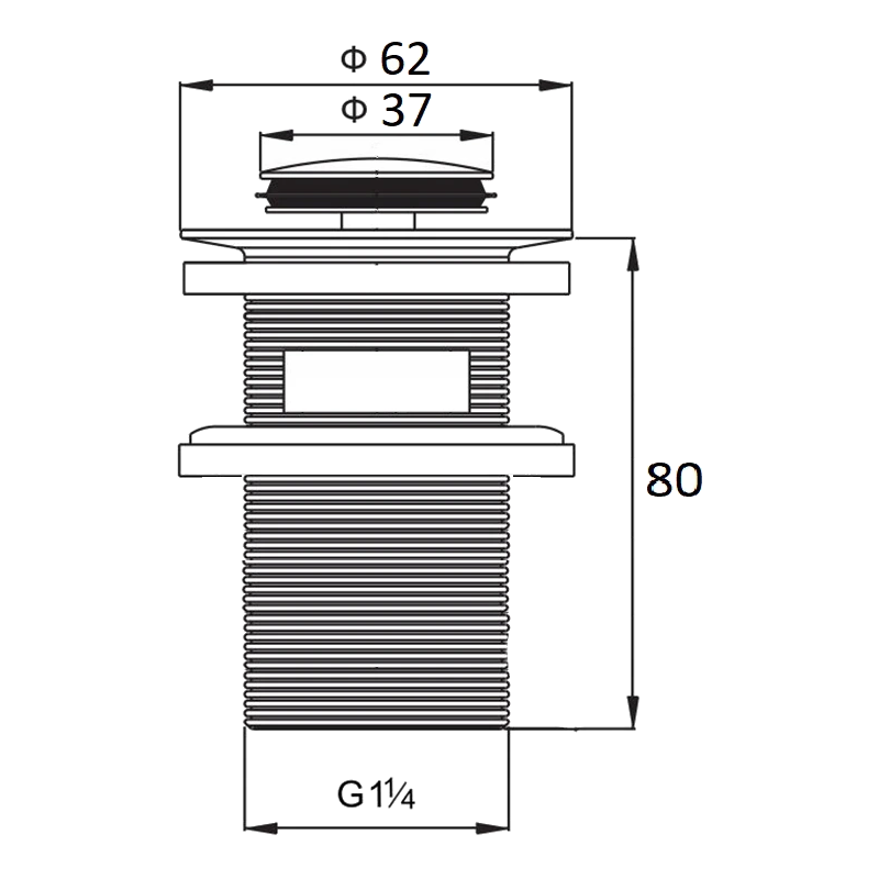 Mexen zátka klik-klak malá okrúhla s prepadom, chróm - 79925-00