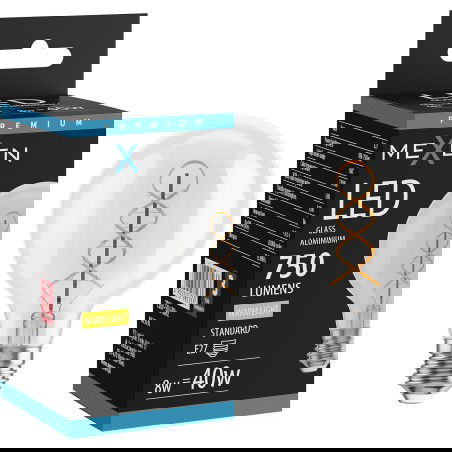 Mexen Vintis Žiarovka filament špirála LED E27, G80, 8W, Teplá - 2700K, 750 lm, číra - L165-E27-0827-00