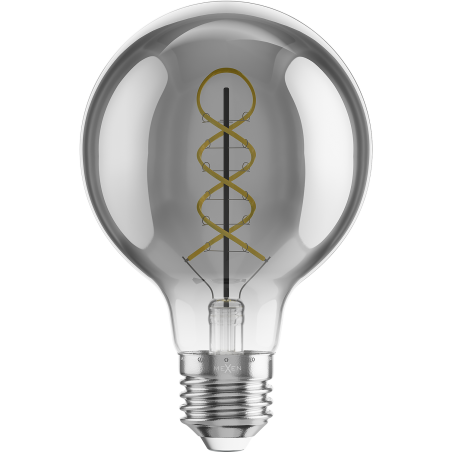 Mexen Vintis Žiarovka filament špirála LED E27, G80, 8W, Teplá - 2700K, 510 lm, dymová - L165-E27-0827-70