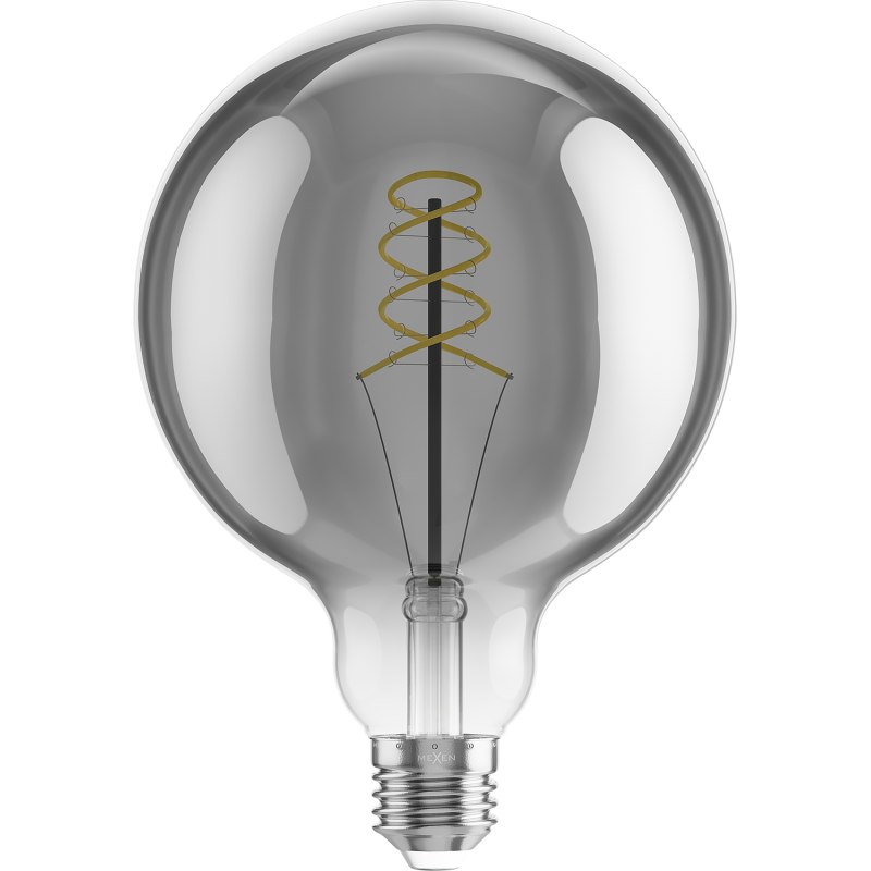 Mexen Vintis Žiarovka filament špirála LED E27, G125, 6W, Teplá - 2200K, 350 lm, smoke - L168-E27-0622-70