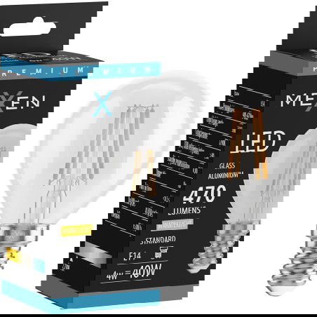 Mexen Vintis Žiarovka filament LED E14, G45, 4W, Teplá - 2700K, 470 lm, číra - L156-E14-0427-00