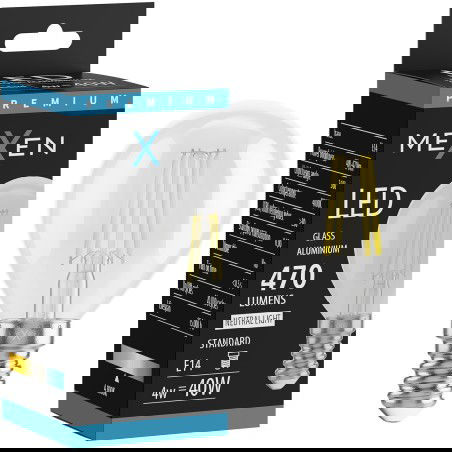 Mexen Vintis LED žiarovka filament E14, G45, 4W, Neutrálna - 4000K, 470 lm, číra - L156-E14-0427-00 - L156-E14-0440-00