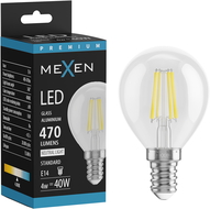 Mexen Vintis LED žiarovka filament E14, G45, 4W, Neutrálna - 4000K, 470 lm, číra - L156-E14-0427-00 - L156-E14-0440-00