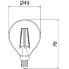 Mexen Vintis LED žiarovka filament E14, G45, 4W, Studená - 6500K, 470 lm, číra - L156-E14-0465-00