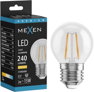 Mexen Vintis Žiarovka filament LED E27, G45, 2W, Teplá - 2700K, 240 lm, číra - L156-E27-0227-00