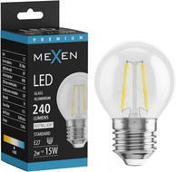 Mexen Vintis LED žiarovka filament E27, G45, 2W, Neutrálna - 4000K, 240 lm, číra - L156-E27-0227-00 - L156-E27-0240-00