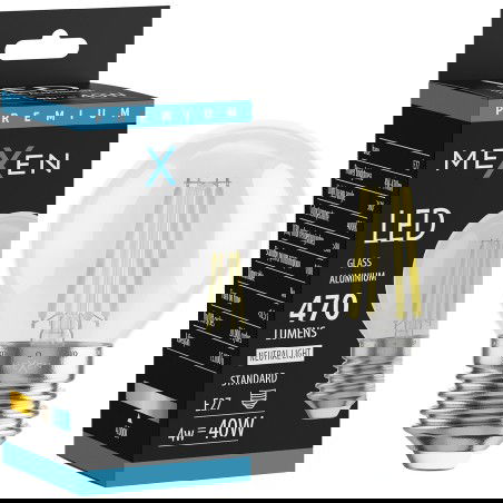 Mexen Vintis LED filamentová žiarovka E27, G45, 4W, Neutrálna - 4000K, 470 lm, číra - L156-E27-0427-00 - L156-E27-0440-00