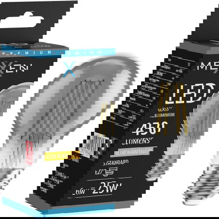 Mexen Vintis LED vlákno žiarovka E27, A60, 6W, Teplá - 2200K, 450 lm, smoke - L150-E27-0622-70