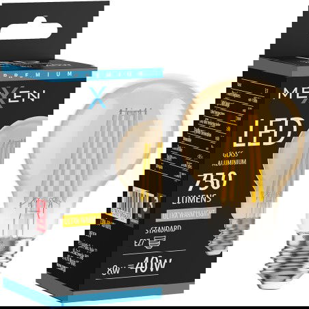 Mexen Vintis LED vlákno žiarovka E27, A60, 8W, Teplá - 2200K, 750 lm, jantárová - L150-E27-0822-50