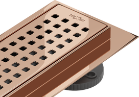 Mexen Flat 360° M08 otočný lineárny odtok 90 cm, ružové zlato - 1625090-40