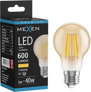Mexen Vintis Žiarovka filament LED E27, A60, 6W, Teplá - 2700K, 600 lm, amber - L150-E27-0627-50