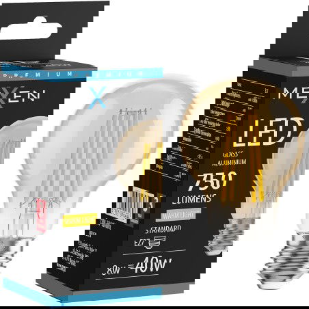 Mexen Vintis LED filamentová žiarovka E27, A60, 8W, Teplá - 2700K, 750 lm, jantárová - L150-E27-0822-50 - L150-E27-0827-50