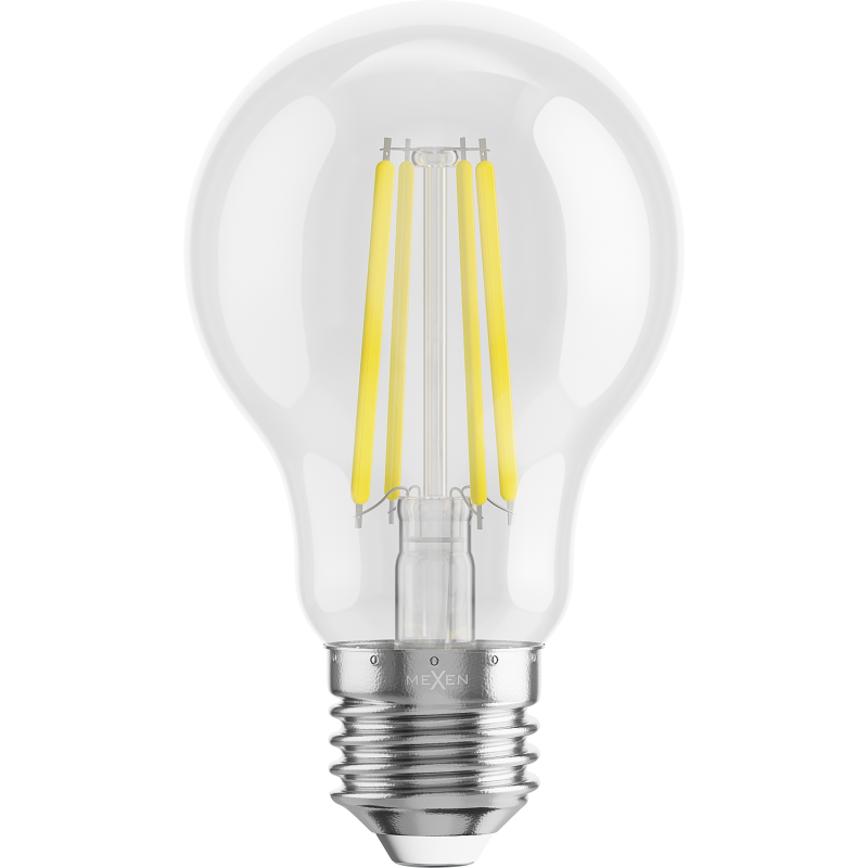 Mexen Vintis LED žiarovka filament E27, A60, 8W, Studená - 6500K, 1055 lm, číra - L150-E27-0865-00