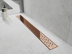 Mexen Flat M12 lineárny odtok 60 cm, ružové zlato - 1621060-15