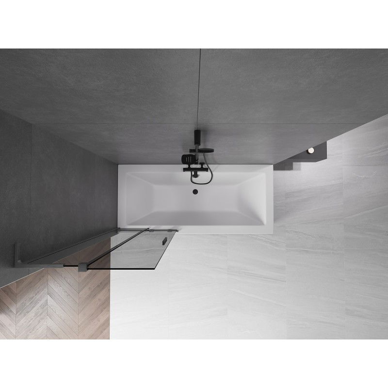 Mexen Velar L vaňová sprchová zástena 2-krídlová posuvná 75 x 150 cm, grafit, gun metal - 896-075-003-41-95