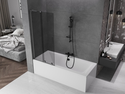 Mexen Velar L 2-krídlový sklápací vaňový záves 80 x 150 cm, grafit, brúsená gun gray - 896-080-003-41-66