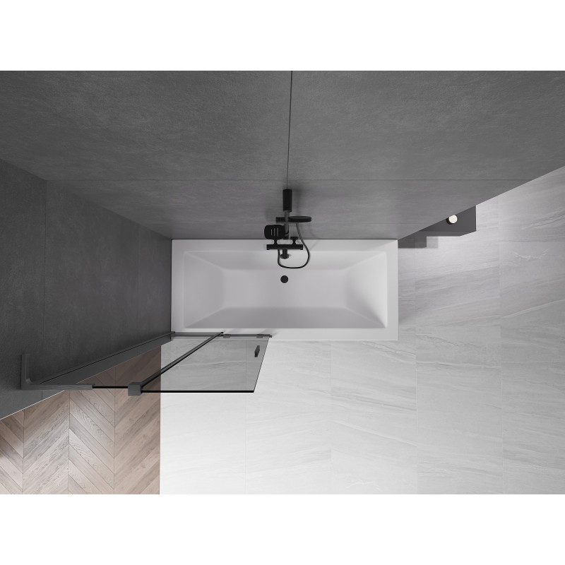 Mexen Velar L 2-krídlový sklápací vaňový záves 80 x 150 cm, grafit, brúsená gun gray - 896-080-003-41-66