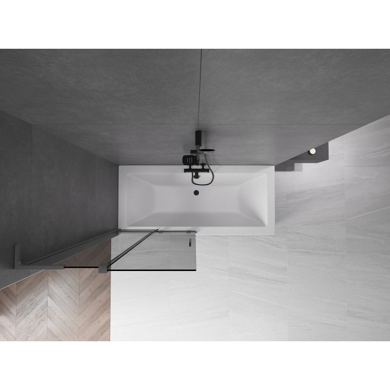 Mexen Velar L vaňová zástena 2-krídlová posuvná 95 x 150 cm, grafitová, gun metal - 896-095-003-41-95