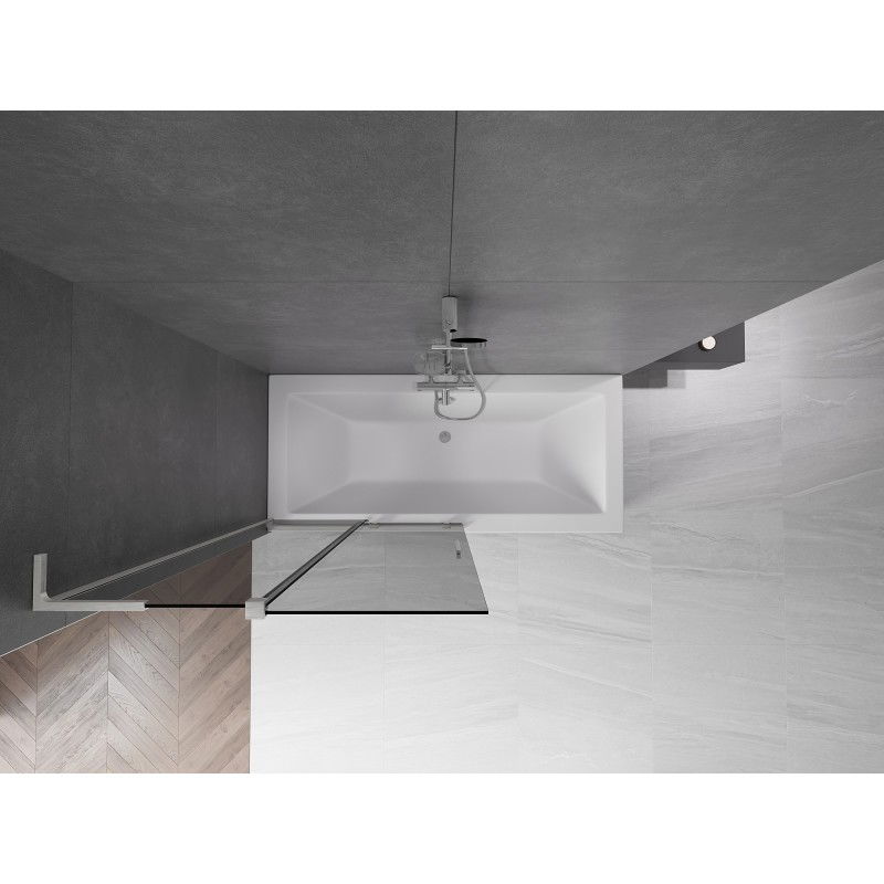 Mexen Velar L vaňová zástenka s 2 posuvnými krídlami 100 x 150 cm, grafit, brúsený nikel - 896-100-003-41-97