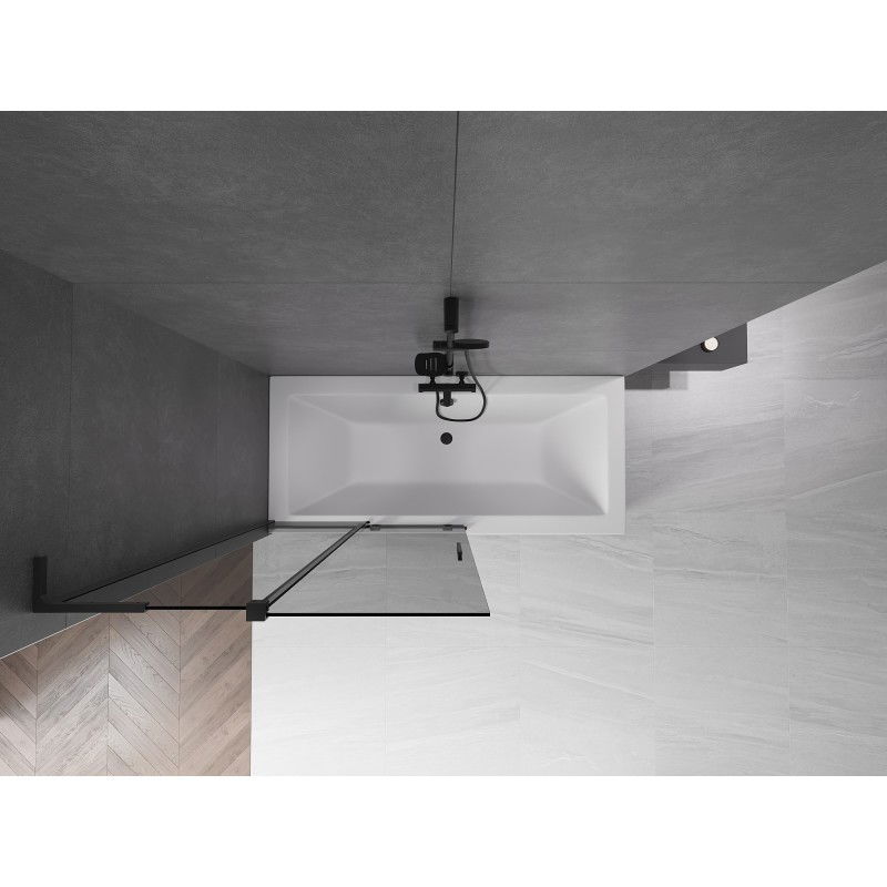 Mexen Velar L vaňová zástena 2-krídlová posuvná 100 x 150 cm, grafitová, čierna - 896-100-003-41-70