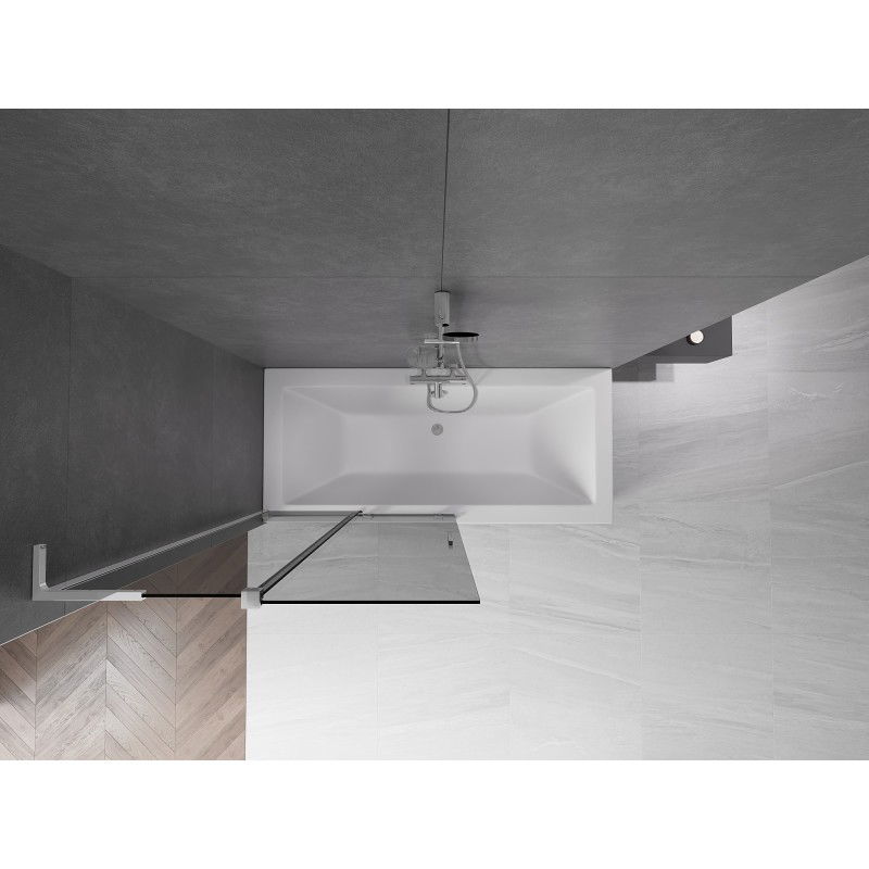 Mexen Velar L vaňová zástena dvojdielna posuvná 100 x 150 cm, grafit, chróm - 896-100-003-41-01