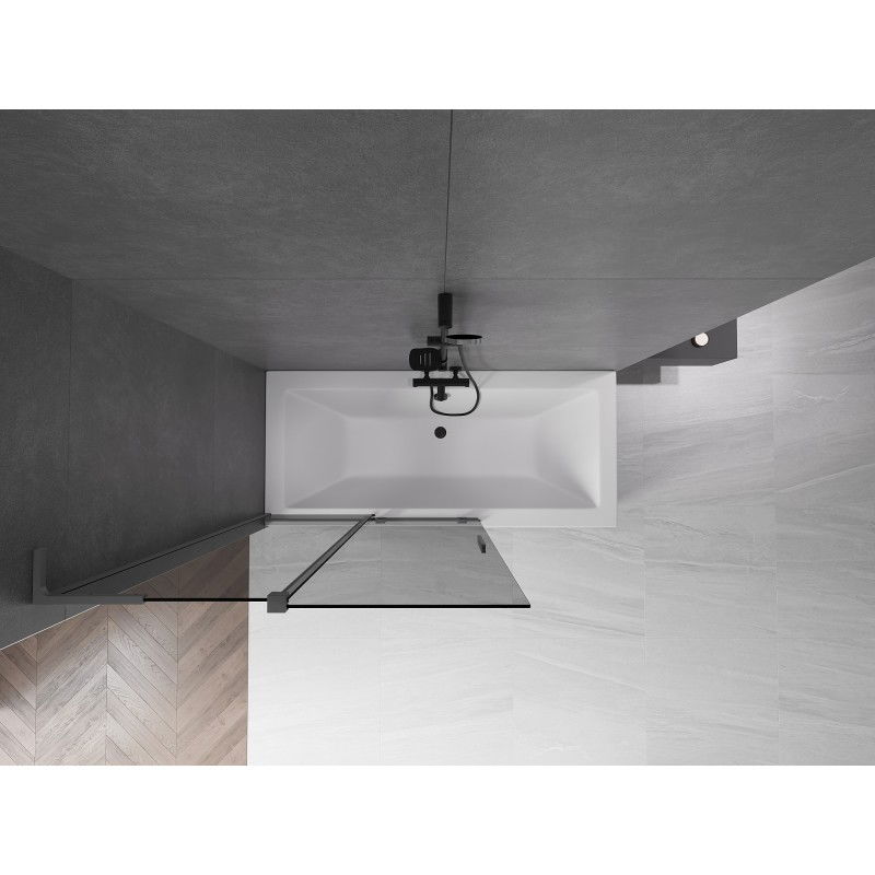 Mexen Velar L vaňová zástenka 2-krídlová posuvná 110 x 150 cm, grafit, gun metal - 896-110-003-41-95