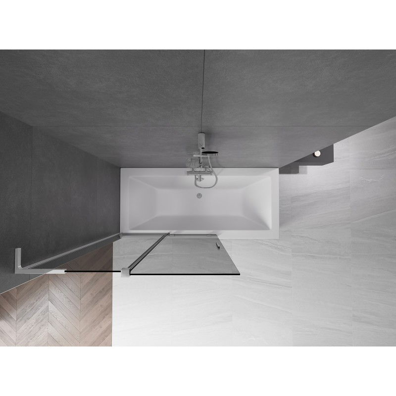 Mexen Velar L vaňová zástena 2-dielna posuvná 110 x 150 cm, grafit, chróm - 896-110-003-41-01