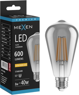 Mexen Vintis LED žiarovka s vláknom E27, ST64, 8W, Teplá - 2200K, 600 lm, dymová - L152-E27-0822-70