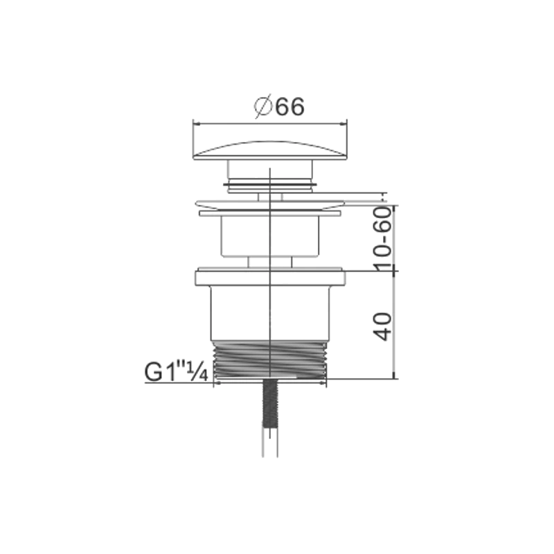 Mexen click-clack univerzálny uzáver, chróm - 79930-00