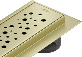 Mexen Flat 360° M12 rotačný lineárny odtok 70 cm, zlatý kartáčovaný - 1A21070-40