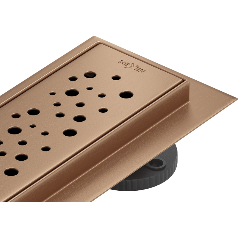 Mexen Flat M12 lineárny odtok 90 cm, brúsená meď - 1C21090-15