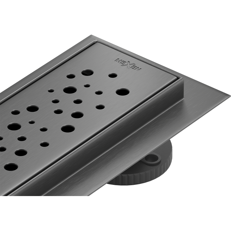 Mexen Flat 360° M12 otočný lineárny odtok 80 cm, brúsená gun gray - 1E21080-40