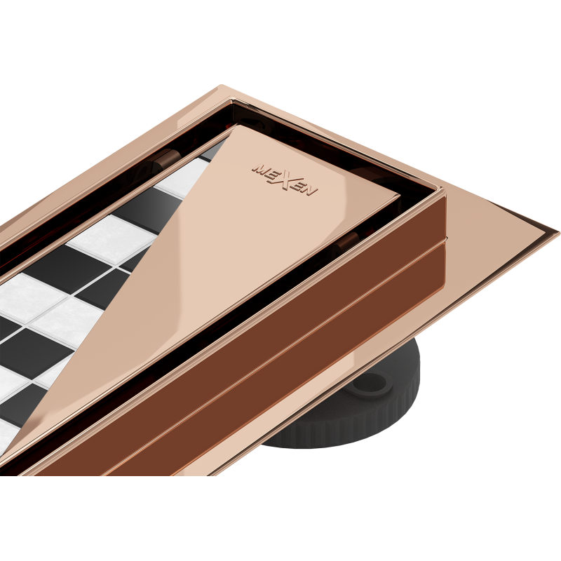 Mexen Flat M13 lineárny odtok 2v1 50 cm, ružové zlato - 1610050-15