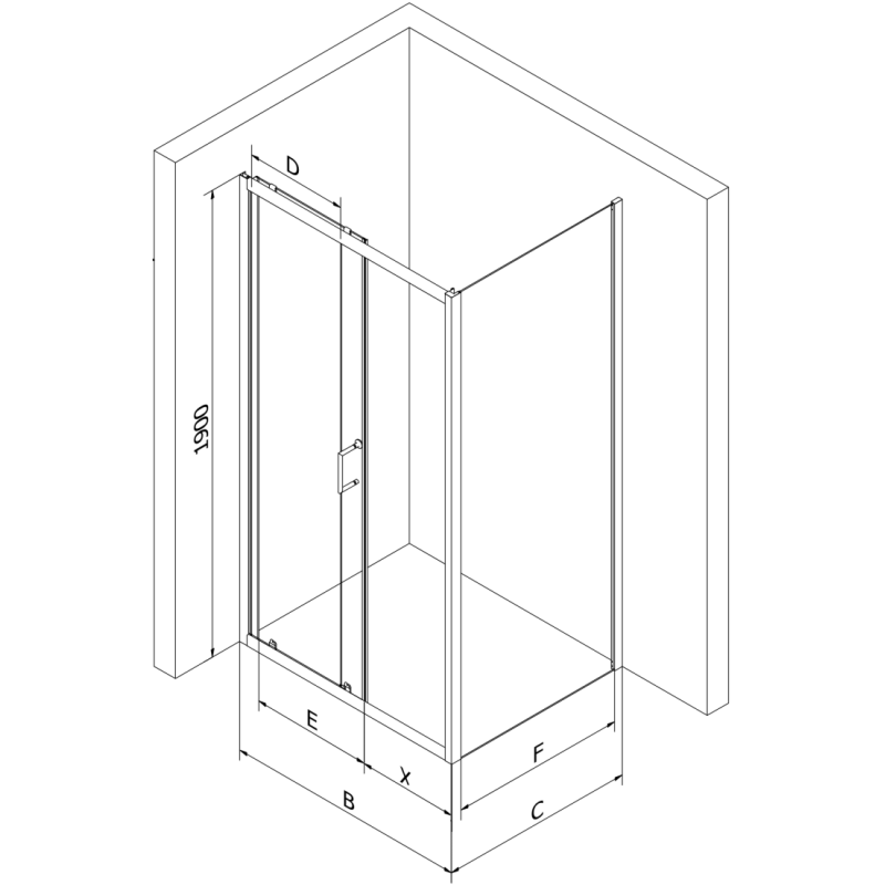 Mexen Apia sprchovací kút posuvný 130 x 80 cm, transparentný, čierny + vanička Flat, čierna - 840-130-080-70-00-4070B