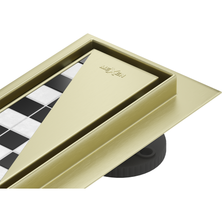 Mexen Flat 360° M13 otočný líniový odtok 2v1 100 cm, zlatý kartáčovaný - 1A10100-40